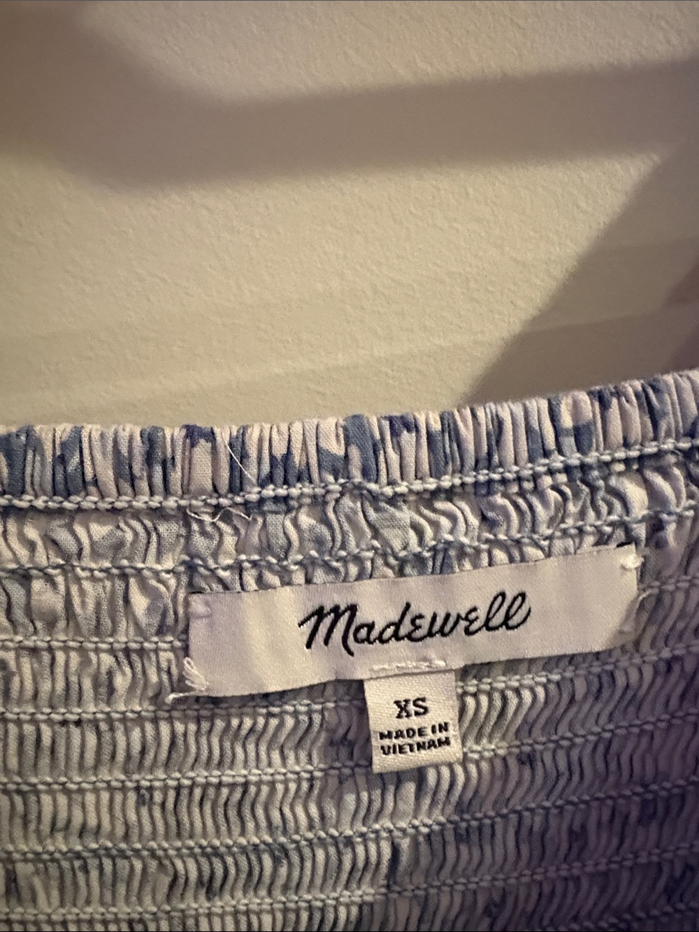 Madewell Light Blue Floral Smocked Midi Dress - Picture 2 of 3